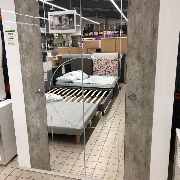 Armoire CHANTAL 4 portes blanc laquée effet marbre 649€ TTC emporté (Uniquement sur commande)